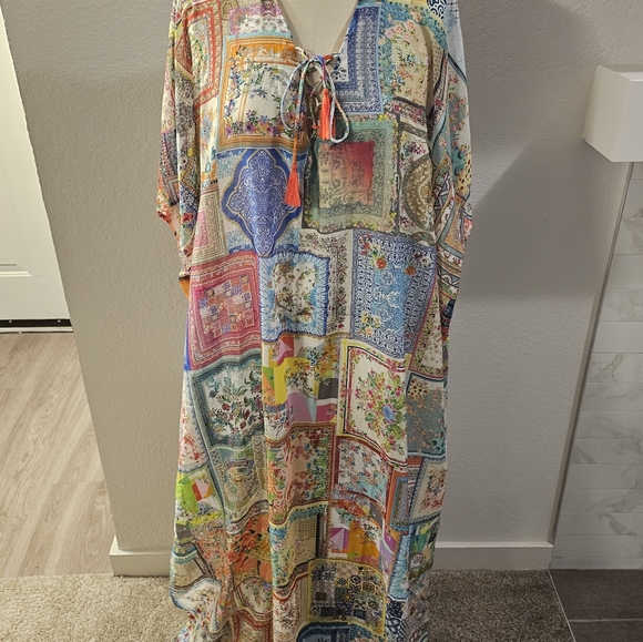 Johnny Was Bella Lace Up Kaftan Dress - Picture 3 of 10